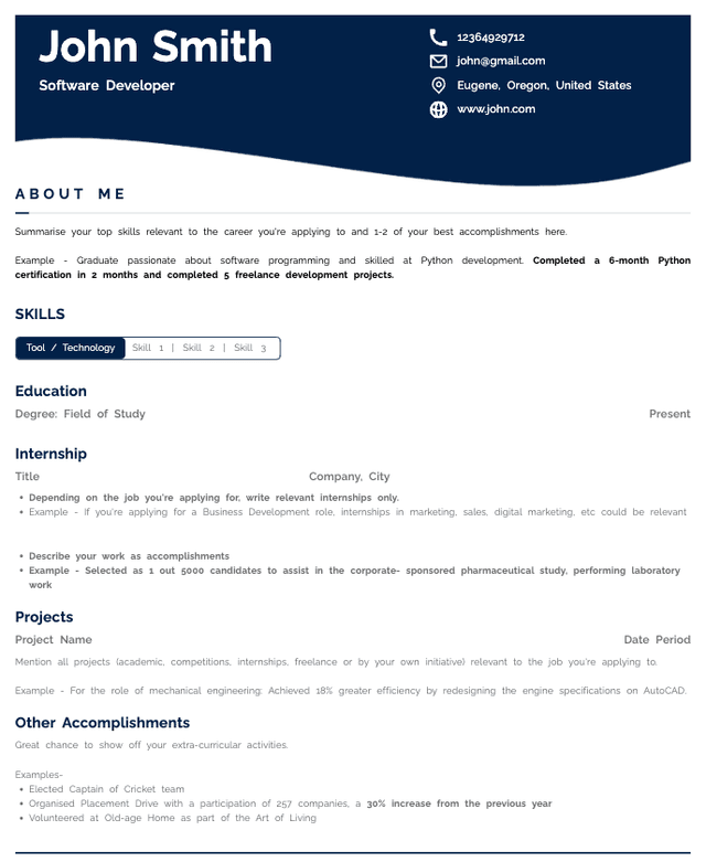 HyreSnap Resume Template