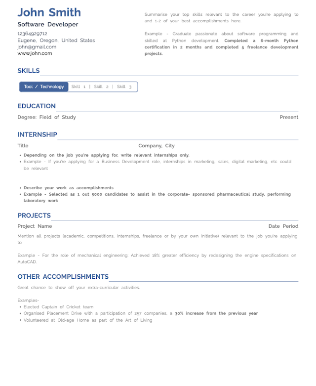 HyreSnap Resume Template