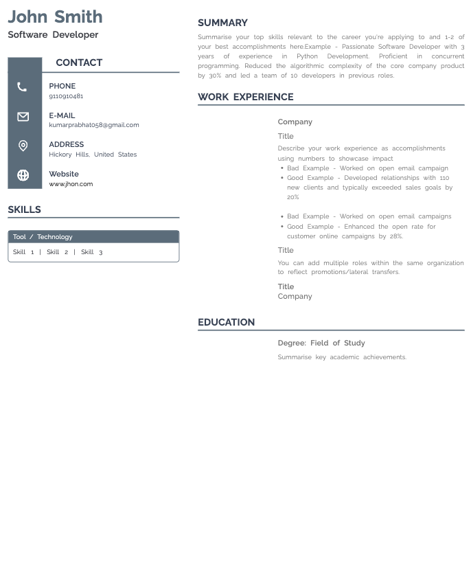 Elegant resume template