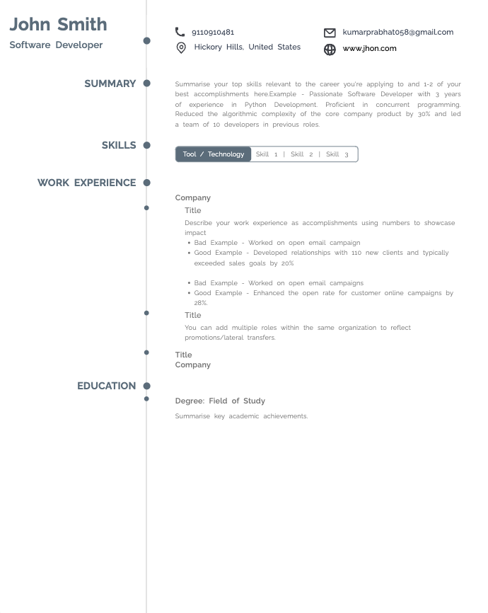 Modern resume template